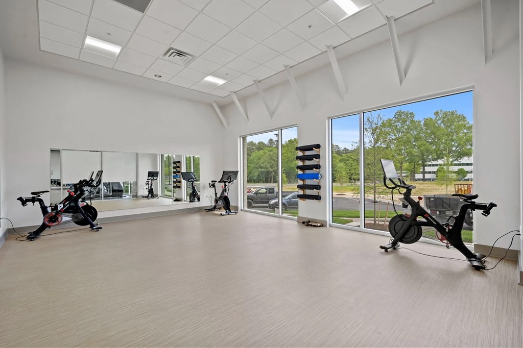 the gym at the preserve at polk apartmentsat Metropolis Apartments, Glen Allen, VA