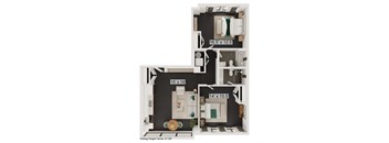 bedroom floor plan an in 1 bed 1 bath
