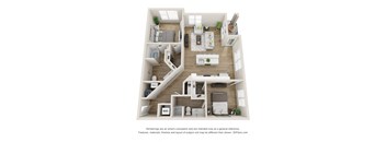 A2 Floor Plan | 1,070-to1,108 Sq. Ft. at The Falstaff, Raleigh, 27610