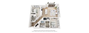 Corsair Floor Plan | 1,106-1,123 Sq. Ft. at Aviator Lofts, Virginia