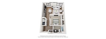 Falcon Floor Plan | 589-639 Sq. Ft. at Aviator Lofts, Newport News Virginia