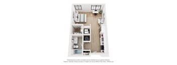 Gulfstream Floor Plan | 546-701 Sq. Ft. at Aviator Lofts, Newport News, VA 23602