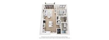 Maverick Floor Plan | 661-838 Sq. Ft. at Aviator Lofts, Newport News, 23602