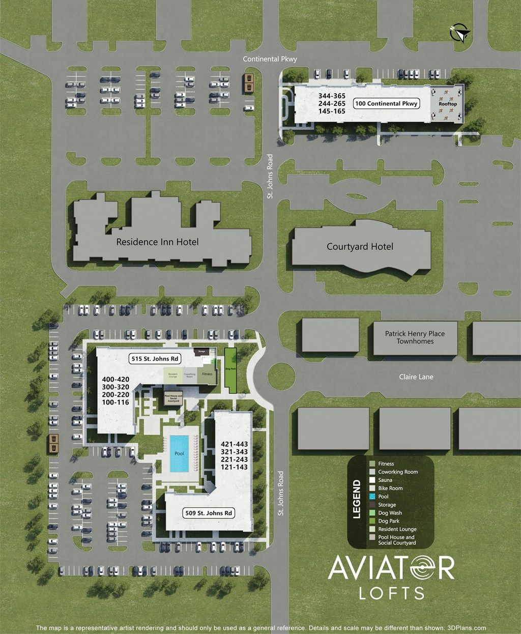 Site Map at Aviator Lofts, Newport News, 23602