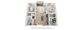 Vector Floor Plan | 1,023-1,053 Sq. Ft. at Aviator Lofts, Newport News