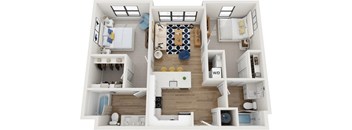 B1 2 Bedroom Apartment  | 968 Sq. Ft. at Centro at Pine Nash, Wilson, NC, 27893