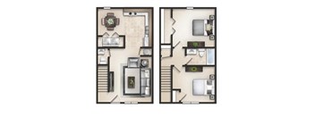 B1D Floor Plan | 900 Sq. Ft. at Ashbrook Village, Gastonia, NC