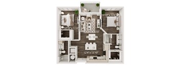 a1 floor plan  1 bedroom  1190 square feet  the