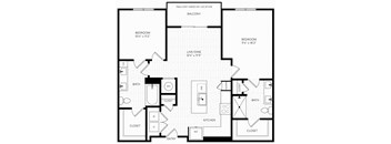 B3 Floor Plan | 1,057 Sq. Ft. at Aura Stonebridge, Richmond