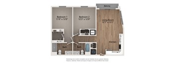 B3 2 Bed 2 Bath Apartment | 1,051 Sq. Ft.at Centro at Pine Nash, Wilson