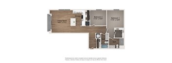 B3 2 Bed 2 Bath Apartment | 1,089 Sq. Ft. at Centro at Pine Nash, North Carolina, 27893