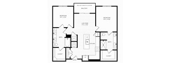 B5 Floor Plan | 1,059 Sq. Ft. at Aura Stonebridge, Richmond, VA