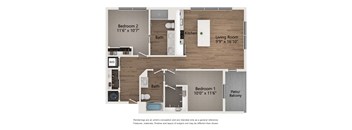 B5 2 Bed 2 Bath Apartment | 1,084 Sq. Ft. at Centro at Pine Nash, Wilson, NC, 27893