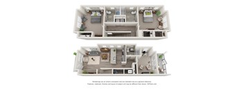 3 Bed 3 Bath Floor Plan | 1,695 Sq. Ft. at Barclay Place Apartments, Wilmington, North Carolina