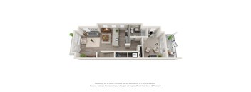 3 Bed 3 Bath Floor Plan | 1,675 Sq. Ft. at Barclay Place Apartments, North Carolina