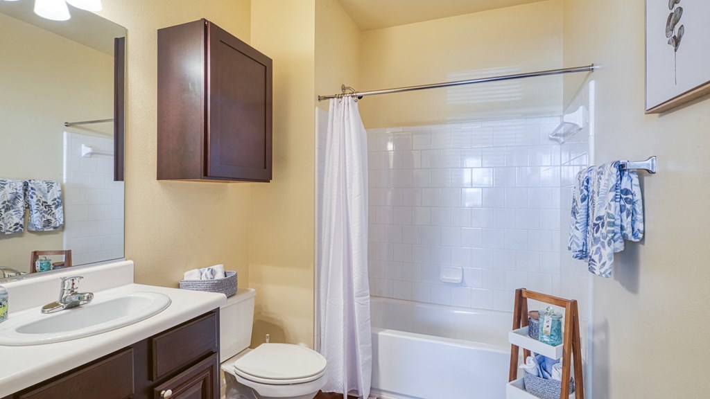 a bathroom with a shower and a sink and a toilet at Proximity at ODU, Norfolk, VA, 23508