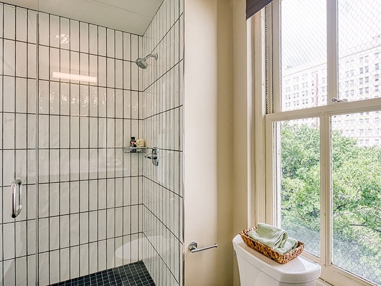 Shower in Luxury Apartments in Downtown Richmond VA