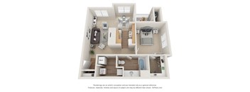 Biscoe Floor Plan at Beacon Place Apartments, MD, 20878