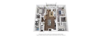 2 Bed 2 Bath Floor Plan | 1,236 Sq. Ft. at The Bella at Westchester.