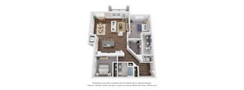 2 Bed 2 Bath Floor Plan | 1,392 Sq. Ft. at The Bella at Westchester.