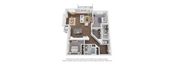 2 Bed 2 Bath Floor Plan | 1,407 Sq. Ft. at The Bella at Westchester.