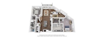 2 Bed 2 Bath Floor Plan | 1,427 Sq. Ft. at The Bella at Westchester.