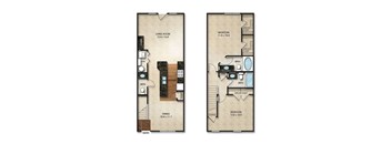 CT1p Floor Plan | 1305 Sq. Ft. at Times Square, Dublin, OH