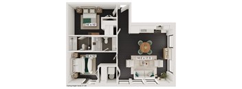 bedroom floor plan an in 1 bed 1 bath