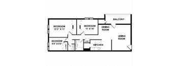 C1 C1U 3B 1_5B 1111SF Floor Plan at Gates of West Bay, Virginia