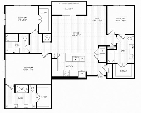 C1 Floor Plan | 1,844 Sq. Ft. at Aura Stonebridge, Virginia