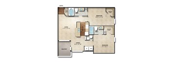 Kent I Floor Plan | 975 Sq. Ft. at The Orchard, Ohio, 43016