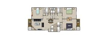 C1 Floor Plan at Village 1373, Greensboro, NC, 27455