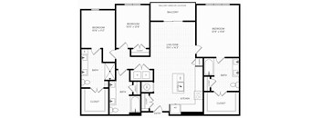 C2 Floor Plan | 1,558-to1,624 Sq. Ft. at Aura Stonebridge, Richmond, VA 23225