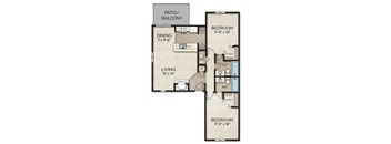 C2d Floor Plan at Camden Place Apartments, Ohio, 43016