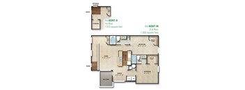 Kent III Floor Plan | 1,010 Sq. Ft. at The Orchard, Dublin, OH, 43016