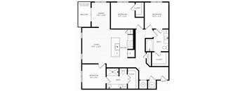 C4  Floor Plan | 1,347 Sq. Ft. at Aura Stonebridge, Richmond, VA