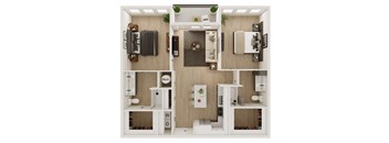 2 Bed 2 Bath Floor Plan | 1,089 Sq. Ft. at VALE Lake Wylie in Lake Wylie, 29710