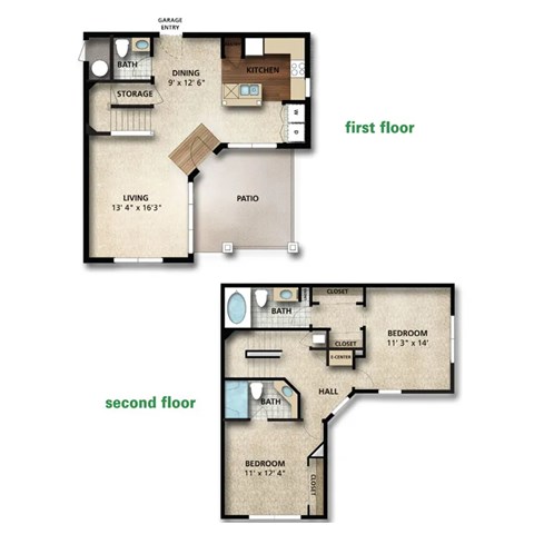 Kingston I Floor Plan | 1,345 Sq. Ft. at The Orchard, Ohio
