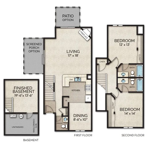 CTH3 Floor Plan | 1,538 Sq. Ft. at Camden Place, Ohio 43016