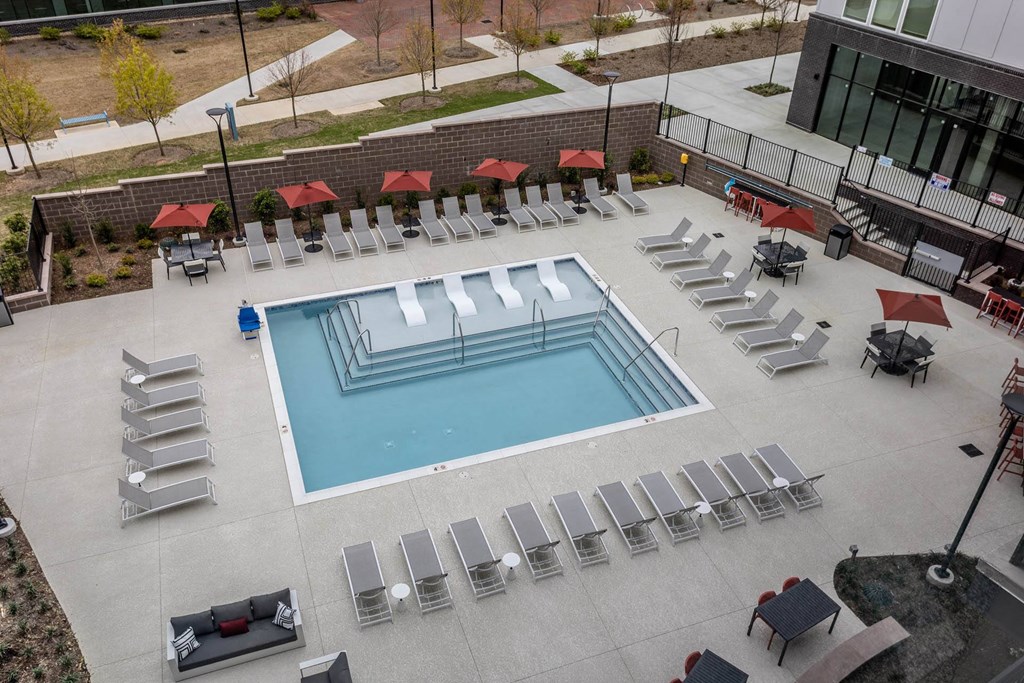 Aerial Pool View at Centro at Pine Nash, Wilson, NC