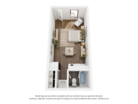 S1 Floor Plan | 346 Sq. Ft. at The Charlie, North Carolina, 28262