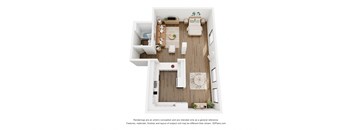 S3 Floor Plan | 673 Sq. Ft. at The Charlie, Charlotte North Carolina
