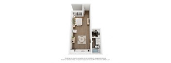 S4 Floor Plan | 416 Sq. Ft. at The Charlie, Charlotte