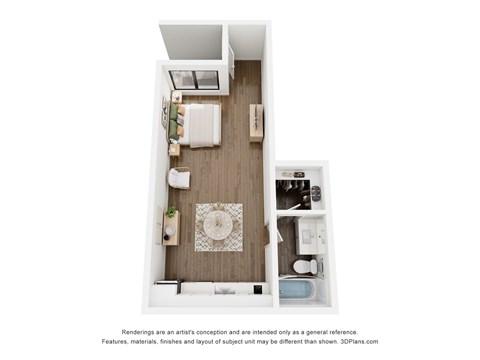 S4 Floor Plan | 416 Sq. Ft. at The Charlie, Charlotte
