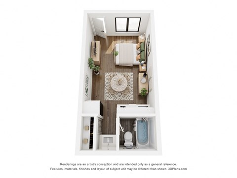 S6 Floor Plan | 298 Sq. Ft. at The Charlie, Charlotte, NC