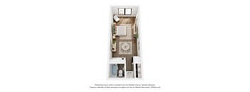 S7 Floor Plan | 354 Sq. Ft. at The Charlie, Charlotte, 28262