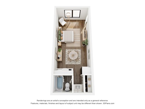 S7 Floor Plan | 354 Sq. Ft. at The Charlie, Charlotte, 28262