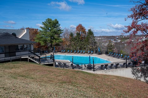 a view of a swimming pool at the resort on a sunny day