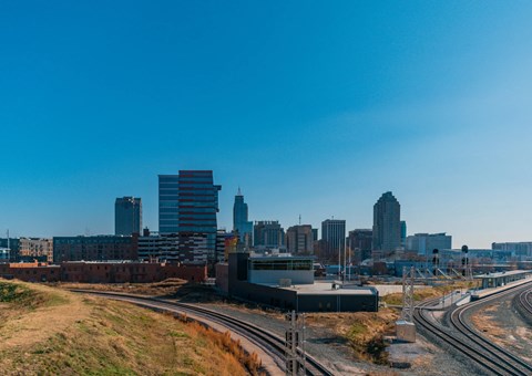 a view of the city from a construction site at Midtown Crossing, Raleigh, NC, 27609