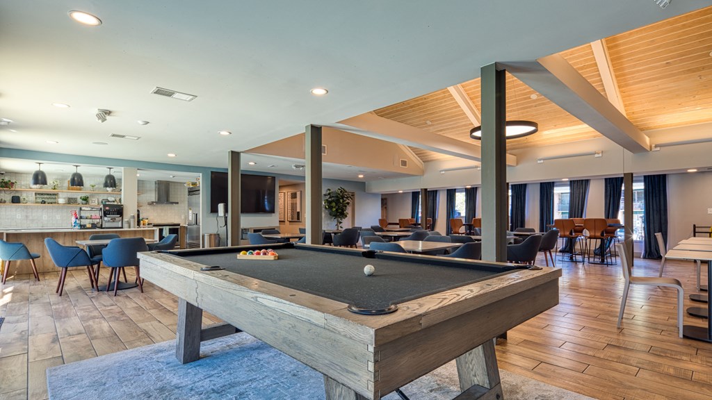 Resident Lounge with Billiards in the Acclaim at Carriage Hill, Virginia
